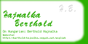 hajnalka berthold business card